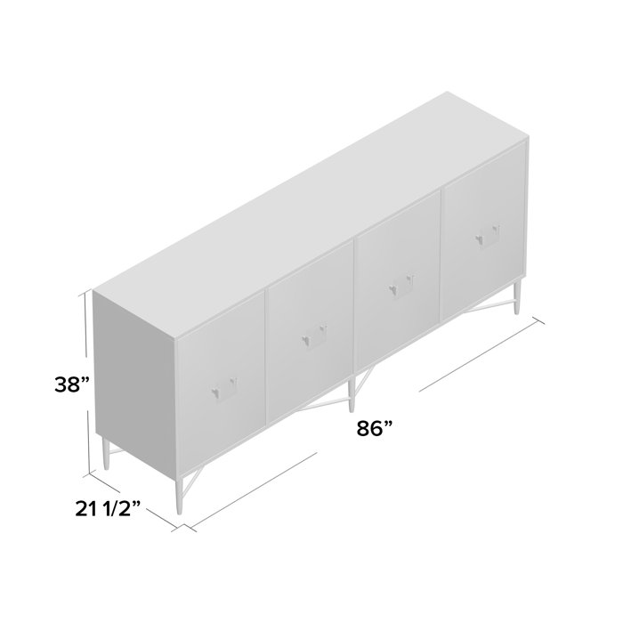 Hooker Furniture Melange Zola 4Door Credenza & Reviews Perigold